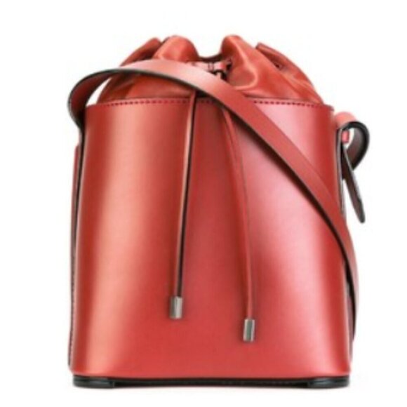 3.1 Phillip Lim Hana Leather Drawstring Bucket Bag, Brick Red - Picture 1 of 9